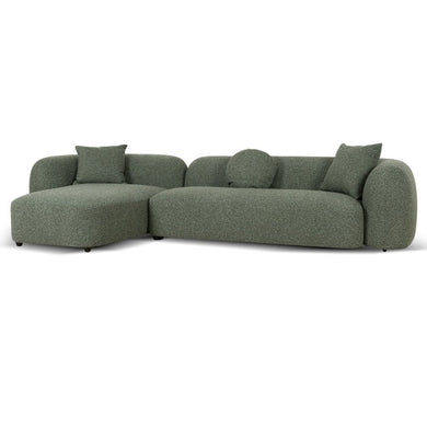 Solara 3 Seater Left Chaise Sofa - Amazon Green - Boho Bliss