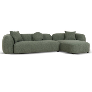 Solara 3 Seater Right Chaise Sofa - Amazon Green - Boho Bliss