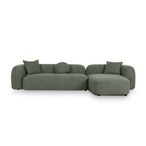 Solara 3 Seater Right Chaise Sofa - Amazon Green - Boho Bliss