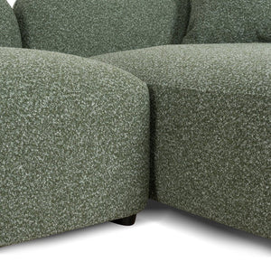 Solara 3 Seater Right Chaise Sofa - Amazon Green - Boho Bliss