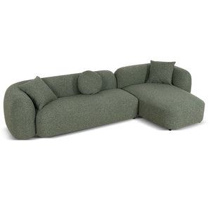 Solara 3 Seater Right Chaise Sofa - Amazon Green - Boho Bliss