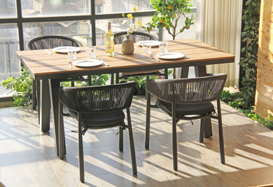 Solstice Outdoor Rect. Dining Table 1.8m - Charcoal - Boho Bliss