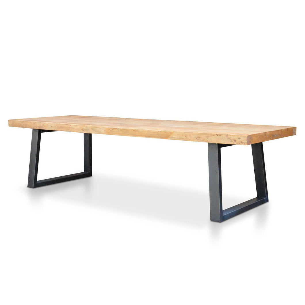 Tammi Reclaimed Elm Wood 3m Dining Table - Natural - Boho Bliss