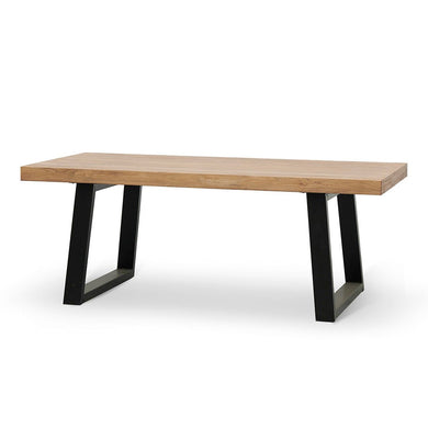 Tammi Reclaimed Elm Wood Dining Table 1.98m - Natural - Boho Bliss