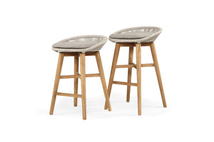 Taylor Outdoor Backless Bar Stool - Grey - Boho Bliss