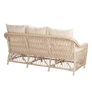 Tia 3 Seat Sofa - White Washed - Boho Bliss