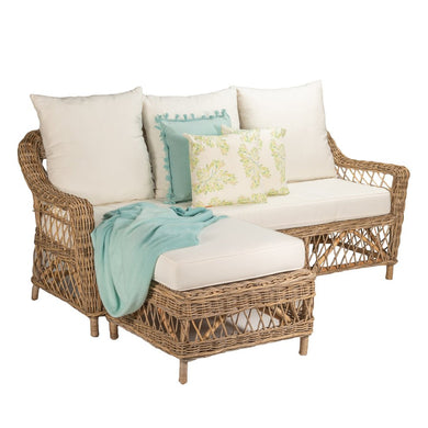 Tia 3 Seat Sofa With Chaise - Kubu Grey - Boho Bliss