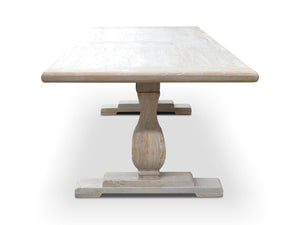 Titan Dining Table 1.98m - Rustic White Washed - Boho Bliss