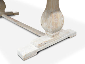 Titan Dining Table 1.98m - Rustic White Washed - Boho Bliss