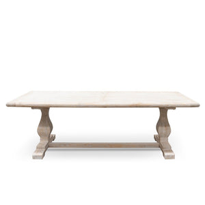 Titan Dining Table 2.4m - Rustic White Washed - Boho Bliss