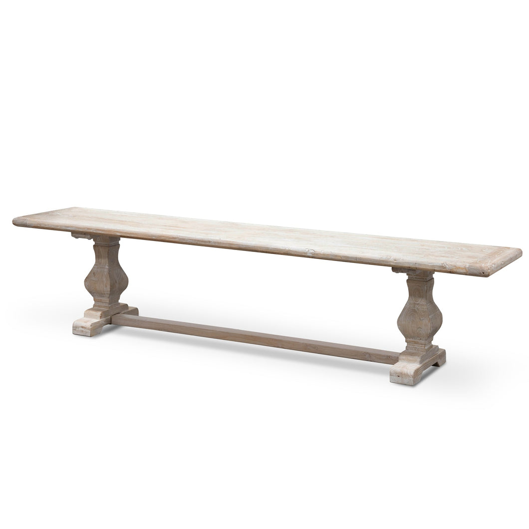 Titan Wood Bench 2m - White Washed - Boho Bliss