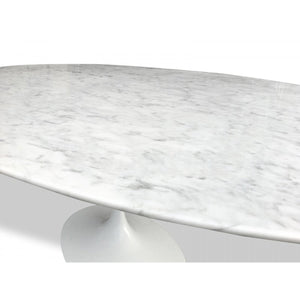 Tulip Marble Dining Table 2m (Round) - White Base - Boho Bliss
