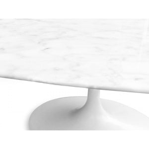 Tulip Marble Dining Table 2m (Round) - White Base - Boho Bliss