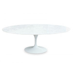 Tulip Marble Dining Table 2m (Round) - White Base - Boho Bliss