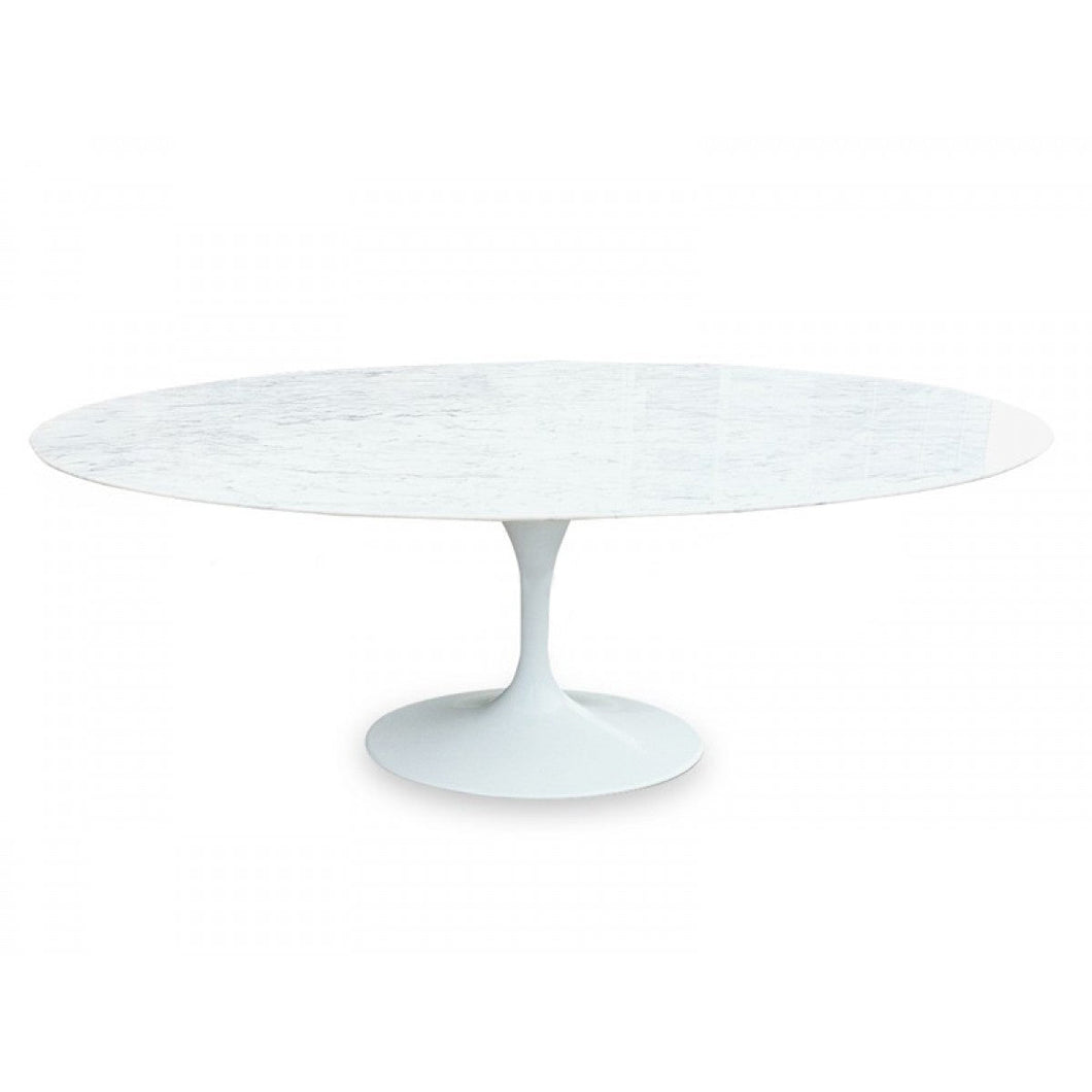 Tulip Marble Dining Table 2m (Round) - White Base - Boho Bliss