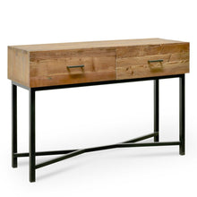 Load image into Gallery viewer, Utah Reclaimed Pine Console Table 1.2m - Black Base - Boho Bliss