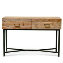 Load image into Gallery viewer, Utah Reclaimed Pine Console Table 1.2m - Black Base - Boho Bliss