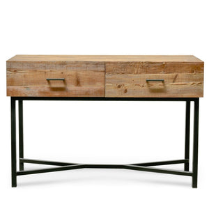 Utah Reclaimed Pine Console Table 1.2m - Black Base - Boho Bliss