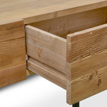 Load image into Gallery viewer, Utah Reclaimed Pine Console Table 1.2m - Black Base - Boho Bliss