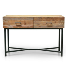 Load image into Gallery viewer, Utah Reclaimed Pine Console Table 1.2m - Black Base - Boho Bliss