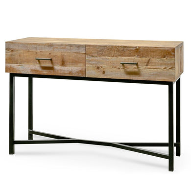 Utah Reclaimed Pine Console Table 1.2m - Black Base - Boho Bliss