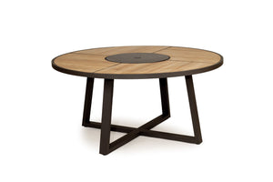 Watego Outdoor Round Dining Table 1.6m - Black - Boho Bliss