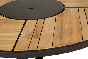 Watego Outdoor Round Dining Table 1.6m - Black - Boho Bliss