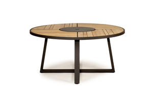 Watego Outdoor Round Dining Table 1.6m - Black - Boho Bliss