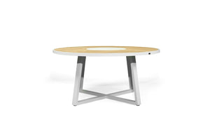 Watego Outdoor Round Dining Table 1.9m - White - Boho Bliss
