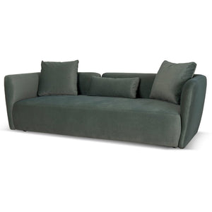 Willian 3 Seater Fabric Sofa - Burnt Green - Boho Bliss