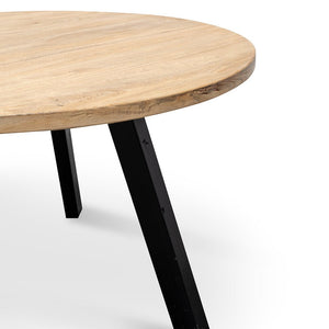 Willow Round Dining Table 1.25m - Natural/Black - Boho Bliss