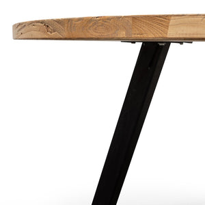 Willow Round Dining Table 1.25m - Natural/Black - Boho Bliss