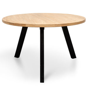Willow Round Dining Table 1.25m - Natural/Black - Boho Bliss