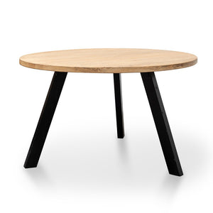 Willow Round Dining Table 1.25m - Natural/Black - Boho Bliss
