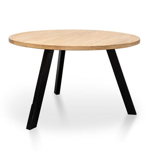 Willow Round Dining Table 1.25m - Natural/Black - Boho Bliss