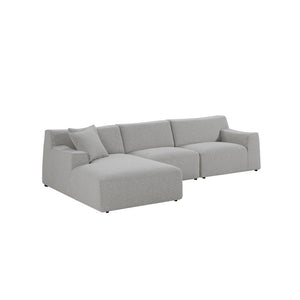 Willowmaze 3 Seater Left Chaise Sofa - Clay Grey - Boho Bliss