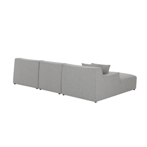 Willowmaze 3 Seater Left Chaise Sofa - Clay Grey - Boho Bliss