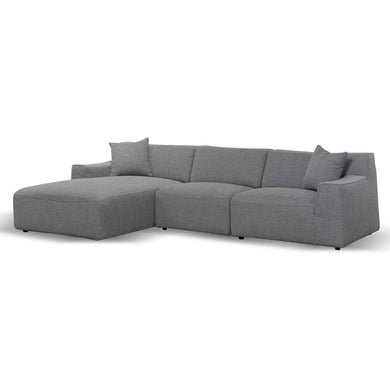 Willowmaze 3 Seater Left Chaise Sofa - Noble Grey - Boho Bliss