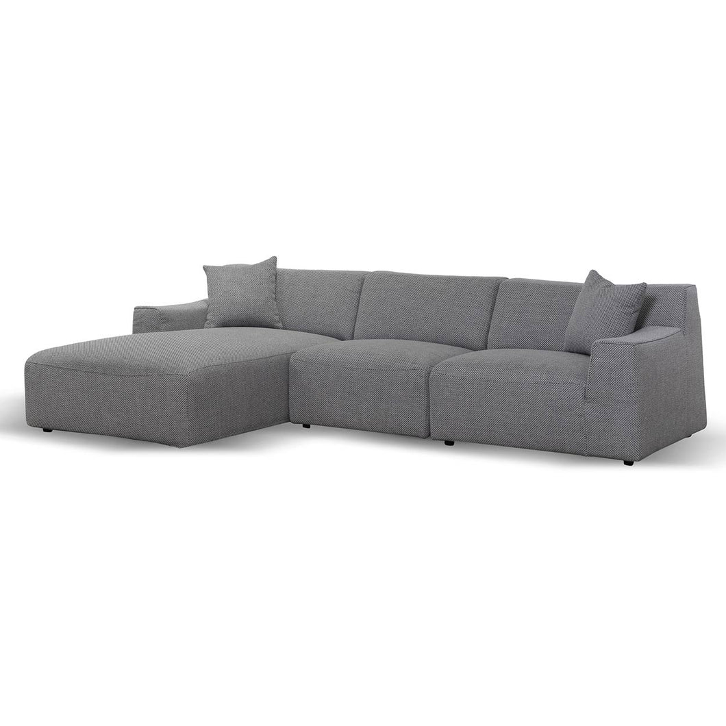 Willowmaze 3 Seater Left Chaise Sofa - Noble Grey - Boho Bliss