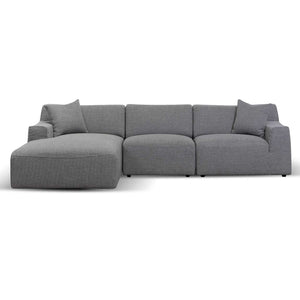 Willowmaze 3 Seater Left Chaise Sofa - Noble Grey - Boho Bliss