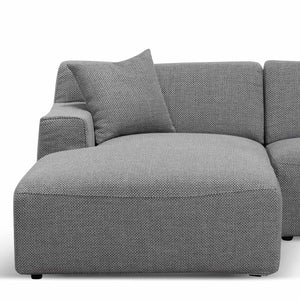Willowmaze 3 Seater Left Chaise Sofa - Noble Grey - Boho Bliss