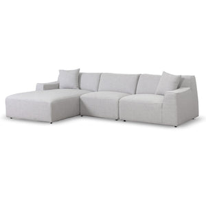 Willowmaze 3 Seater Left Chaise Sofa - Passive Grey - Boho Bliss