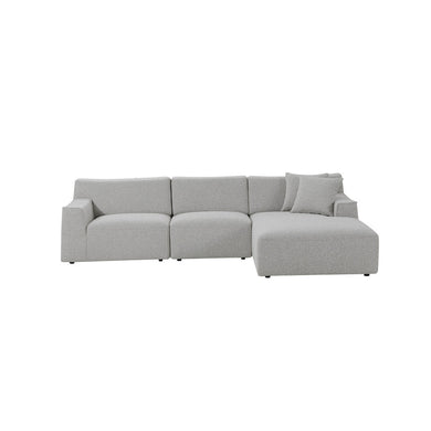 Willowmaze 3 Seater Right Chaise Sofa - Clay Grey - Boho Bliss