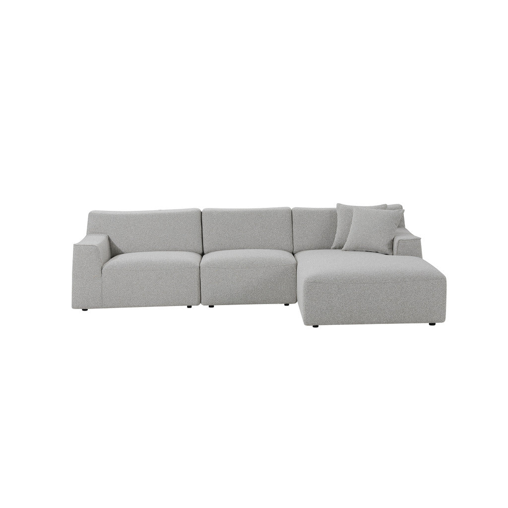 Willowmaze 3 Seater Right Chaise Sofa - Clay Grey - Boho Bliss