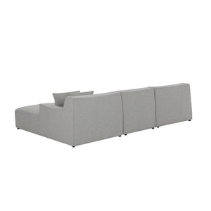 Willowmaze 3 Seater Right Chaise Sofa - Clay Grey - Boho Bliss