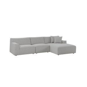 Willowmaze 3 Seater Right Chaise Sofa - Clay Grey - Boho Bliss