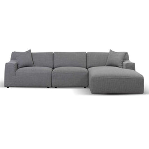 Willowmaze 3 Seater Right Chaise Sofa - Noble Grey - Boho Bliss