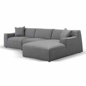 Willowmaze 3 Seater Right Chaise Sofa - Noble Grey - Boho Bliss