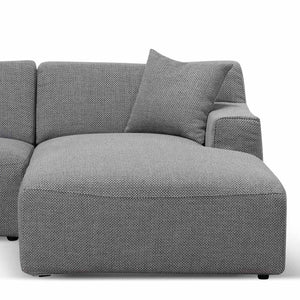 Willowmaze 3 Seater Right Chaise Sofa - Noble Grey - Boho Bliss