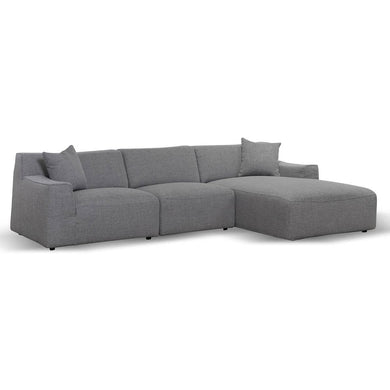 Willowmaze 3 Seater Right Chaise Sofa - Noble Grey - Boho Bliss
